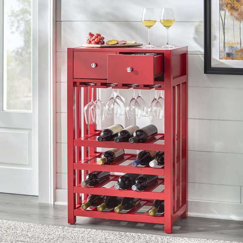 Simple Living Pinot Wood 20-bottle Bar Cabinet