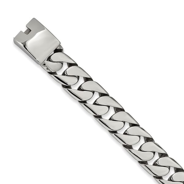 slide 1 of 4, Chisel Stainless Steel Polished Solid 8.5 Inch Link Bracelet