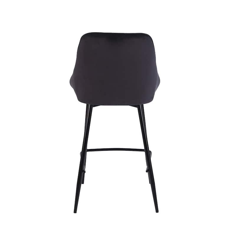 Porthos Home Uva Counter Stools Set of 2, Velvet Upholstery, Iron Legs