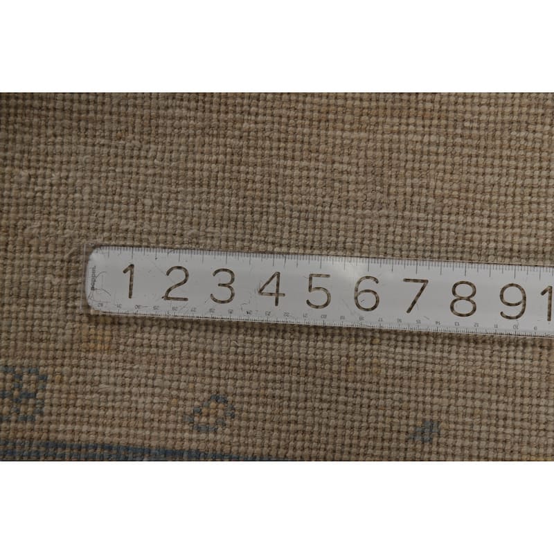 Hand Knotted Oriental 100% Wool Carpet Transitional Floral Beige & Ivories Oushak Area Rug - 5' 10'' X 2' 8''