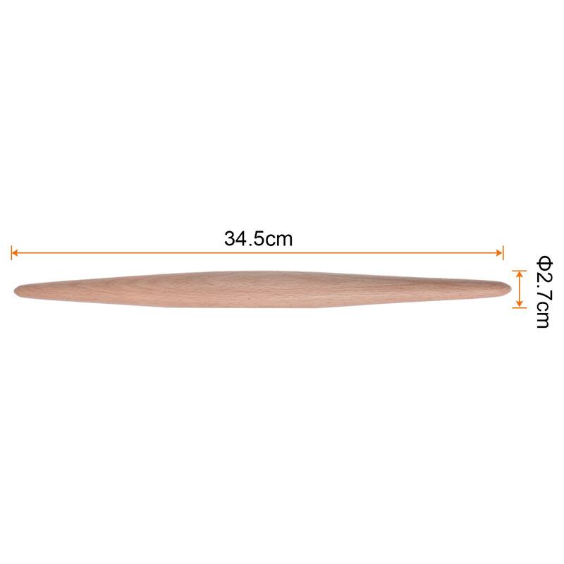 Rolling Pin Beech Wood Dough Roller Pins Pointed for Baking - 13.6 inch x 1.1 inch