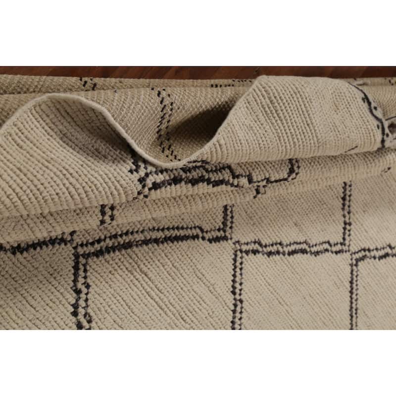 Trellis Modern Moroccan Area Rug Handmade Wool Carpet - 8'2"x 10'10"