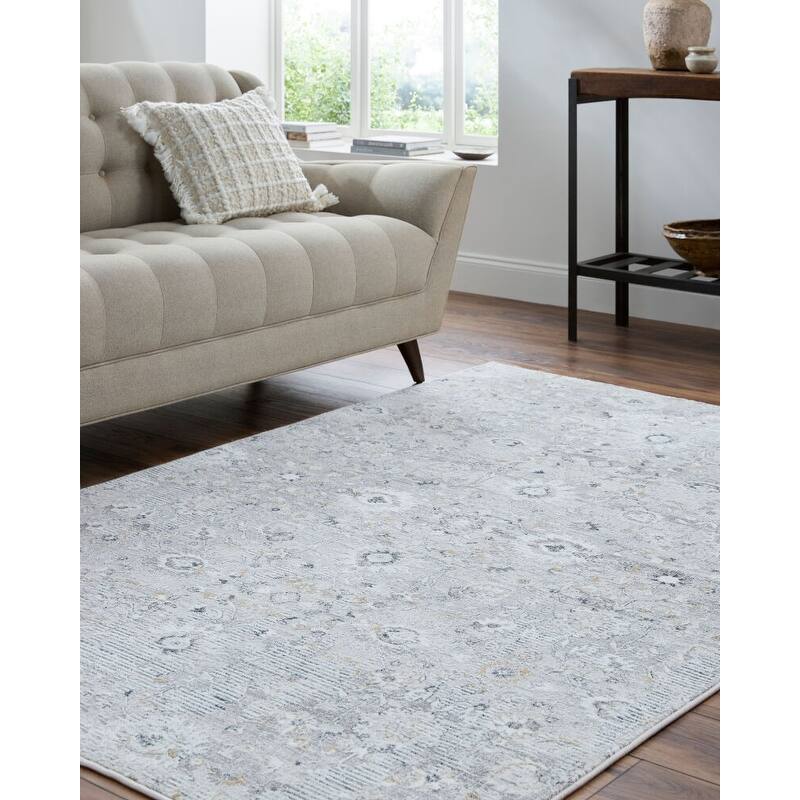 Livabliss Lorenz Traditional Area Rug - 6'7" x 9' - Grey