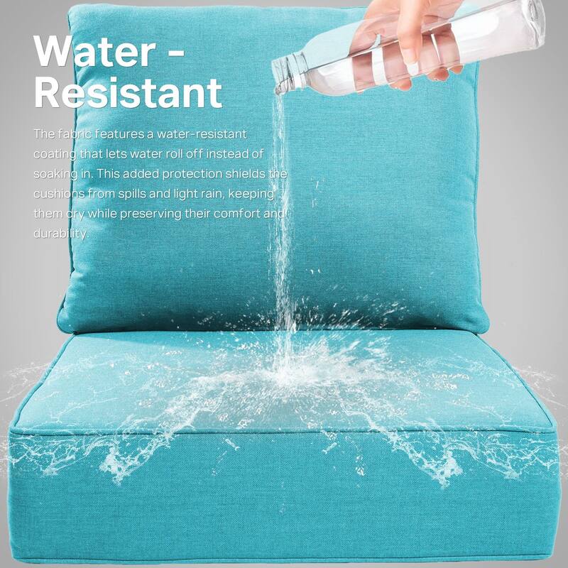22" W x 24" D x 6" T Outdoor Lounge Chair Replacement Cushion Set Water and Fade Resistant