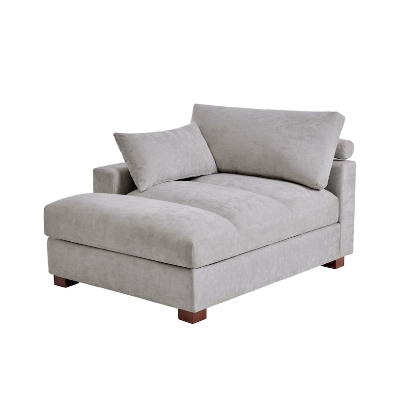42"W Chenille Upholstered Chaise Lounge