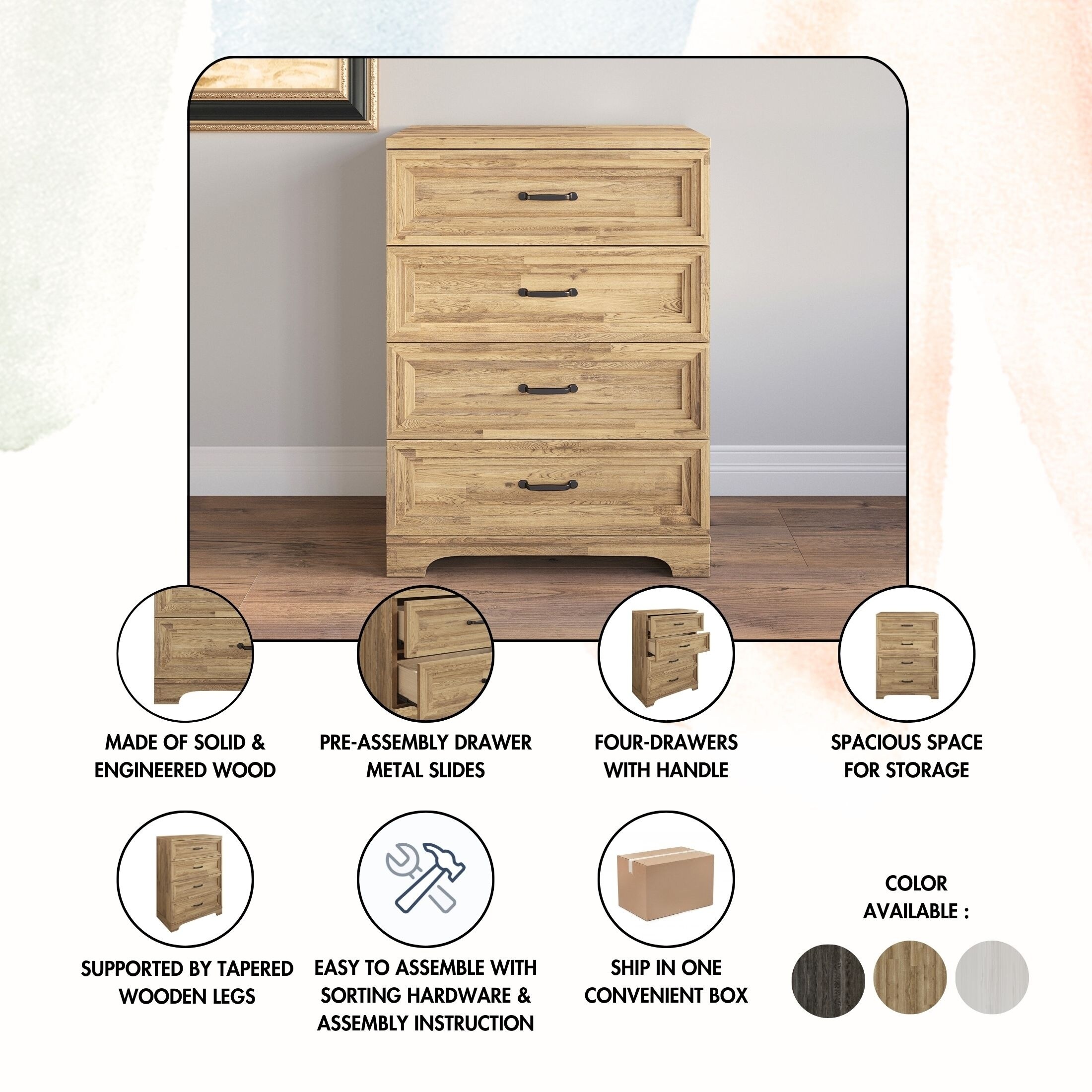 CraftPorch Vintage 4-Drawers Chest - Bed Bath & Beyond - 42741901
