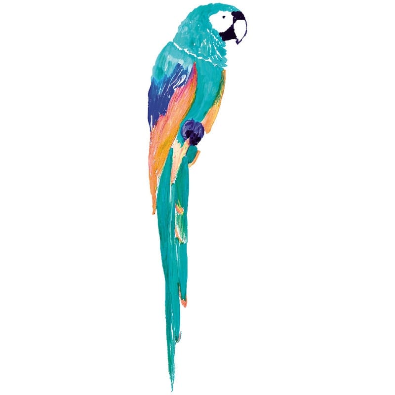 Tempaper Parrot Wall Decal (Contains 6 Pieces on (1) 17.25" x 39" Sheet) - Red