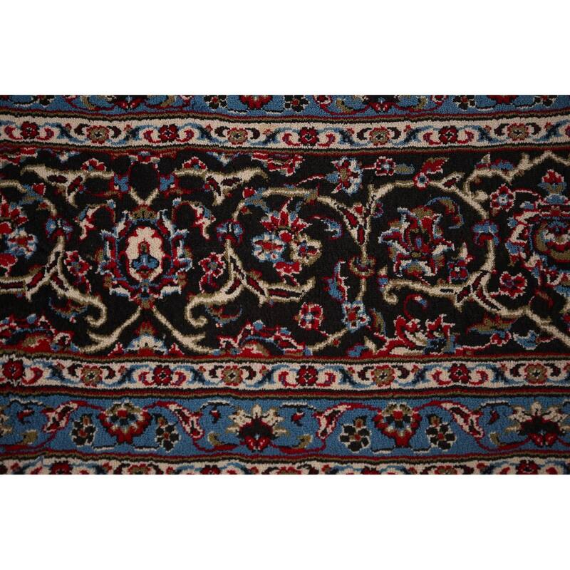 Traditional / Floral Red Kashan Turkish Rug Machine-Made Carpet - 9'7" x 12'11"