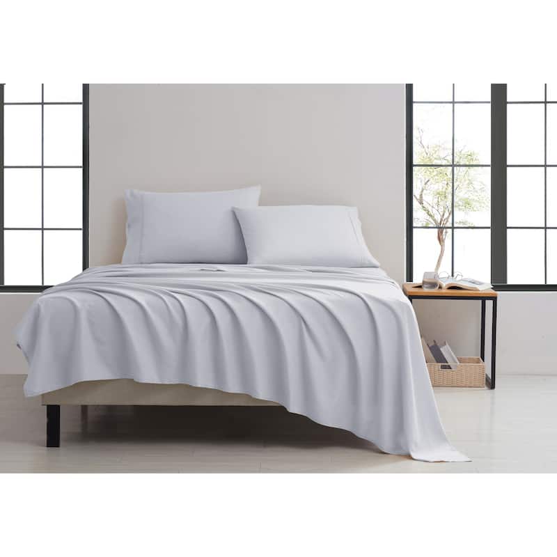 Kathy Ireland Twill Weave Luxury 4-Piece Sheet Set - Queen - Silver