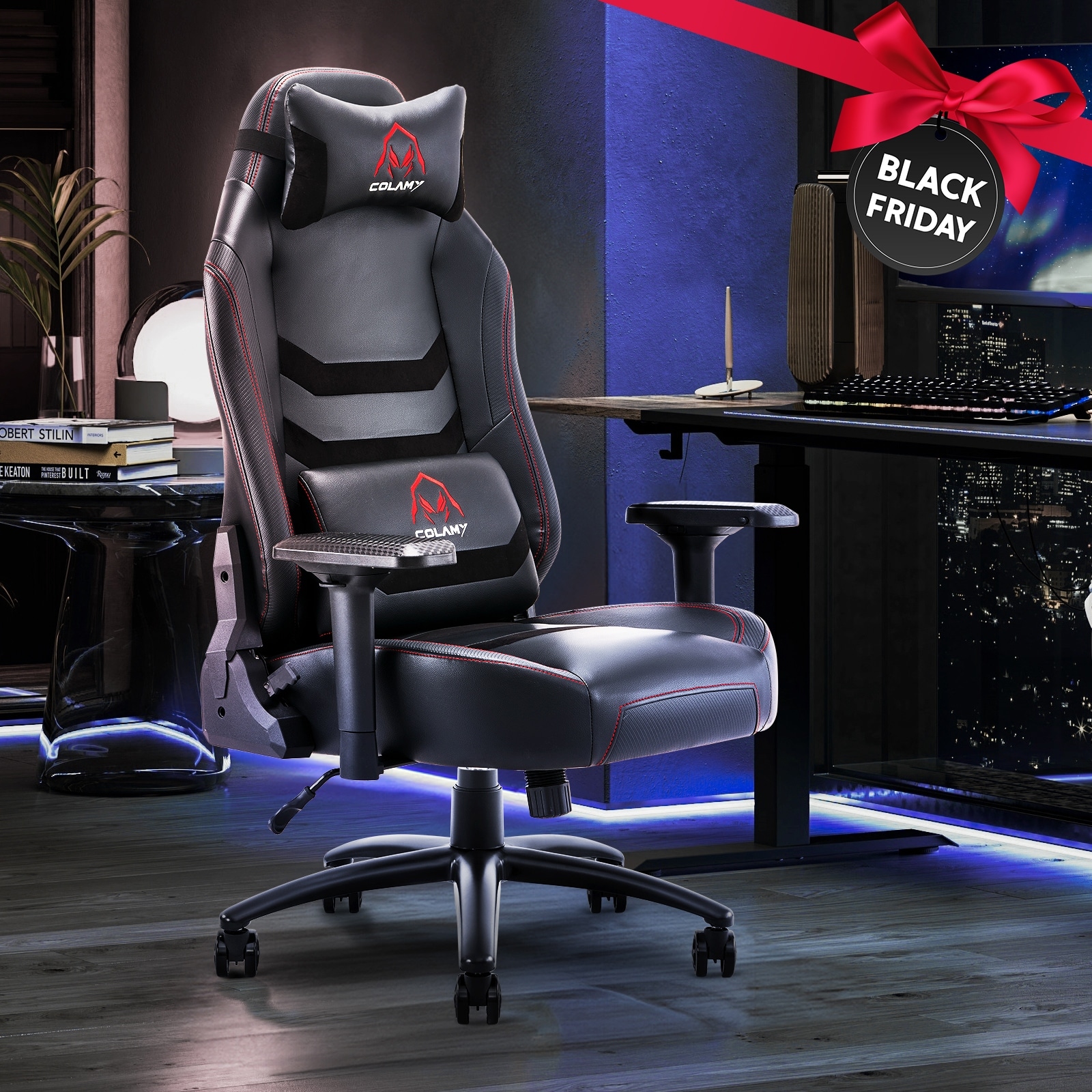 Big and Tall Gaming Chair 400lbs-Racing Style Computer Gamer Chair