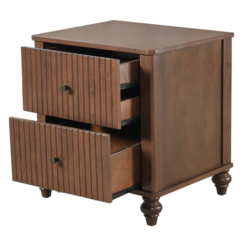 Christopher Knight Home - Silverton Modern 3-Piece Bedroom Set with Classic Grooved Panels Bed Frame & Matching Nightstands