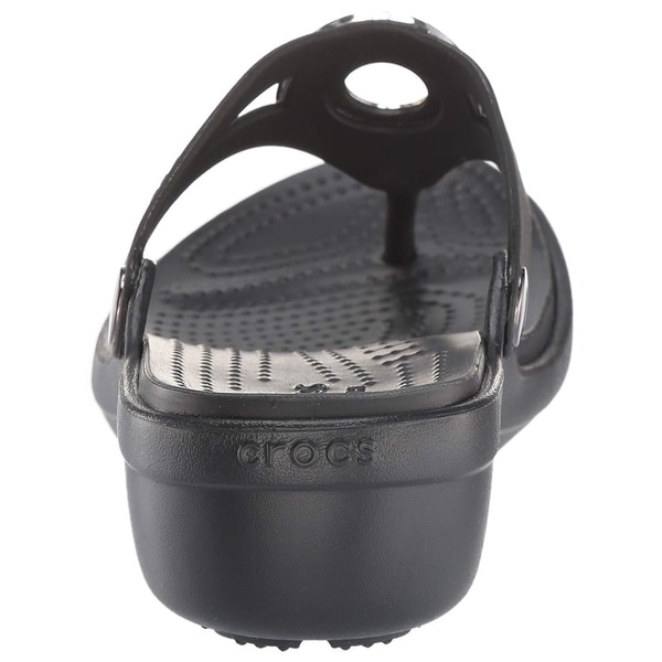 crocs women's sanrah metal block slide sandal