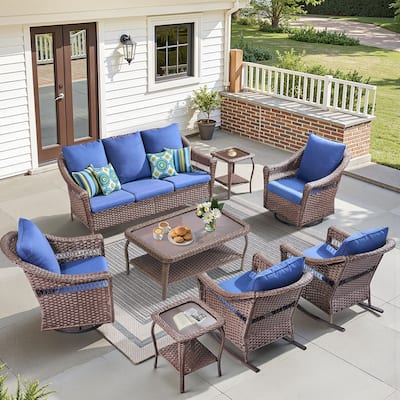 Pocassy Rocker Chair, Sofa, Ottoman Patio Funiture Set