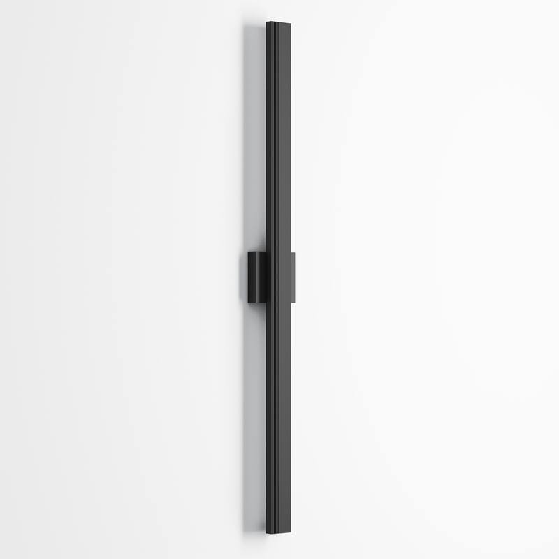 Aluminum LED Outdoor Wall Lights Matte Black with Linear Texture