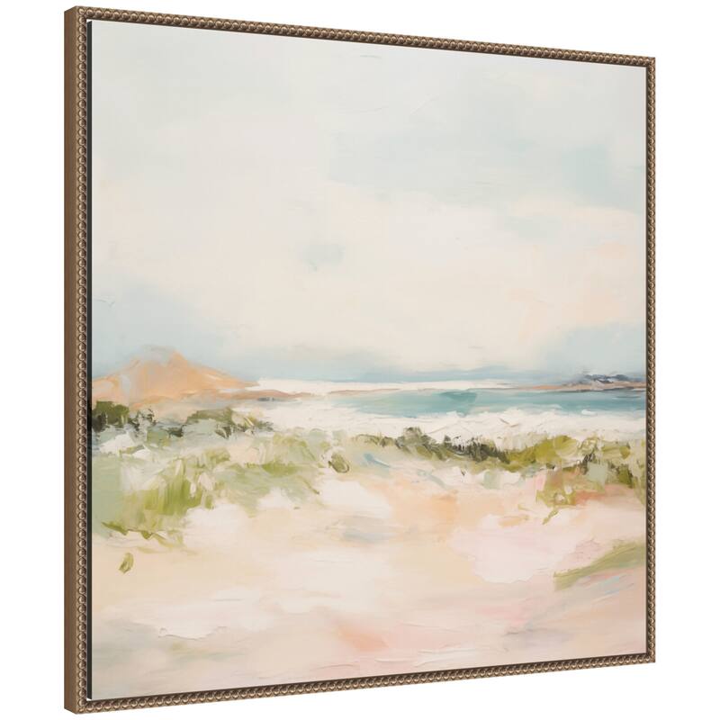 Kate and Laurel Tranquil Landscape III Square by Amy Lighthall Framed Canvas Wall Art Print - 30 x 30 - Gold