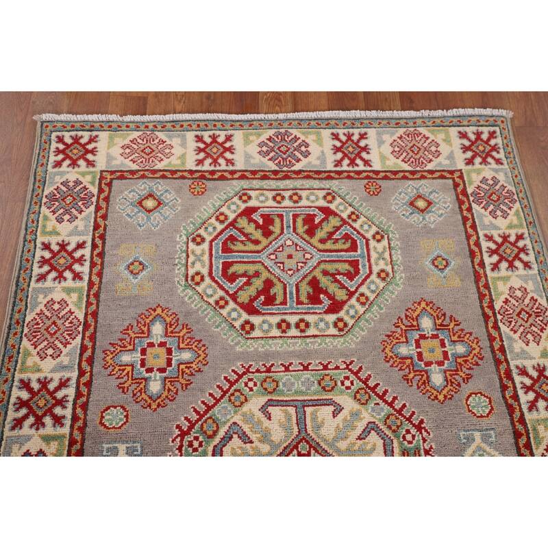 Kazak Foyer Rug Handmade Wool Carpet - 3'5" x 5'0"