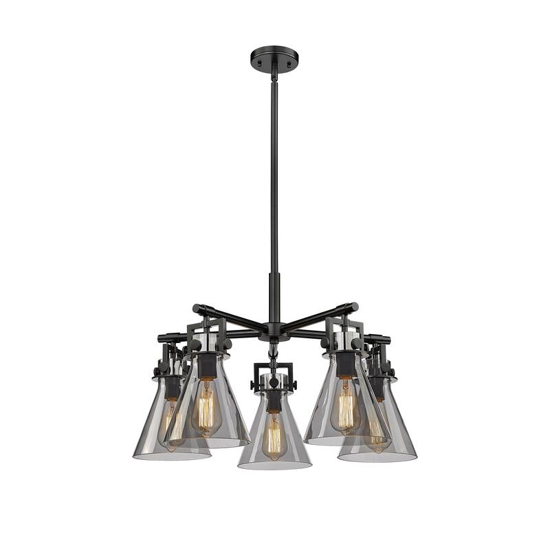 Innovations Lighting Newton Cone - 5 Light 7" Stem Hung Chandelier