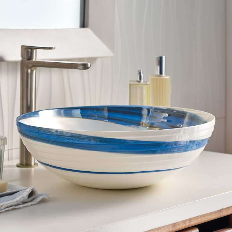 Roma Handmade Murano Glass Bathroom Sink - Marina