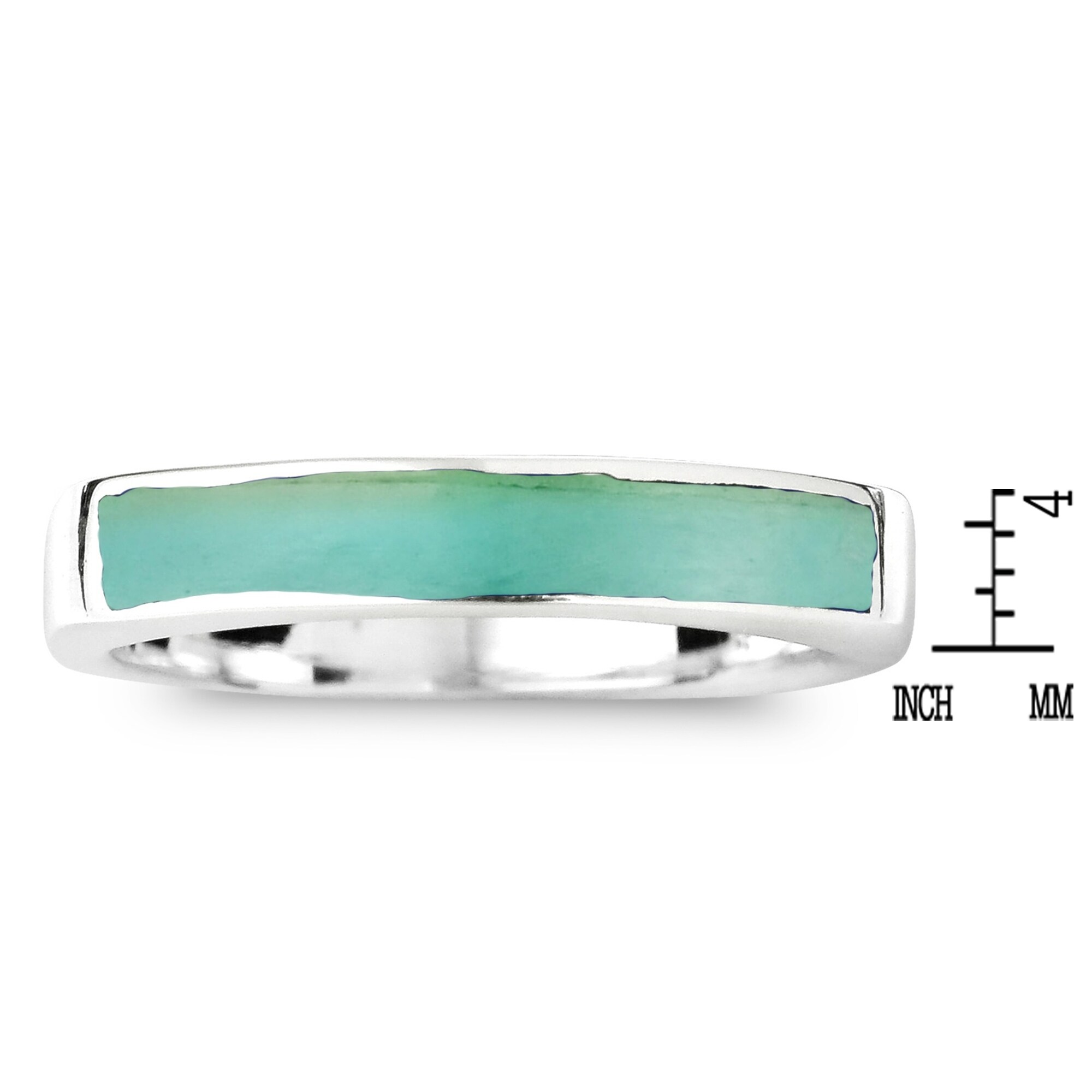 Outstanding Blue Turquoise Sterling Silver Overlay Ring Size 8 US Handmade Jewelry