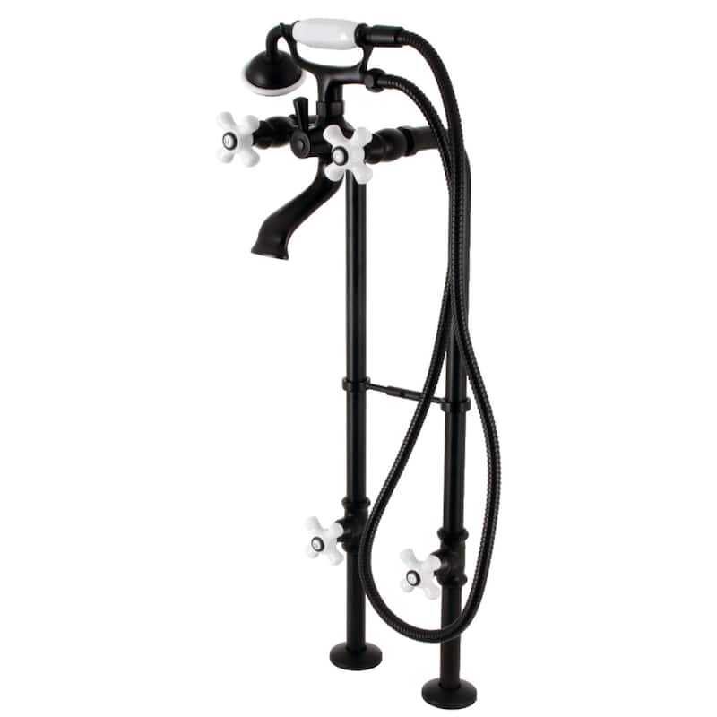 Kingston Brass CCK266PXK Kingston Floor Mounted 9-3/16" Tub Filler - Matte Black