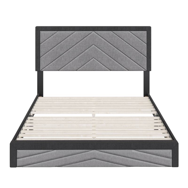 Boyd Sleep Barcelona Diagonal Linen Upholstered Platform Bed Frame