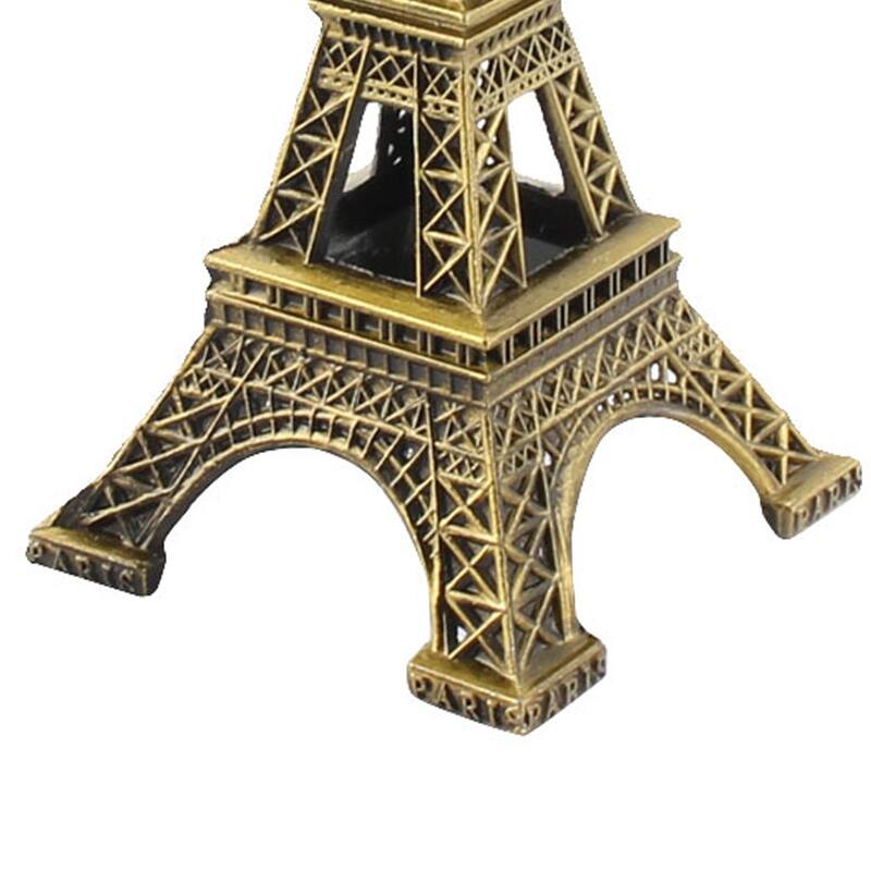 Home Office Desktop Decor Metal Miniature Statue Eiffel Tower Model Bronze Tone - Bronze Tone