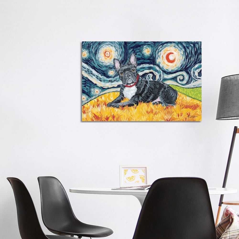 iCanvas "French Bulldog On A Starry Night" by Gretchen Kish Serrano Canvas Print