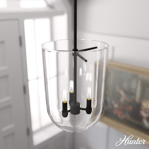 slide 2 of 9, Hunter Sacha 3-Light Pendant - Entry, Dining Room, Kitchen Island - Transitional, Contemporary Natural Iron