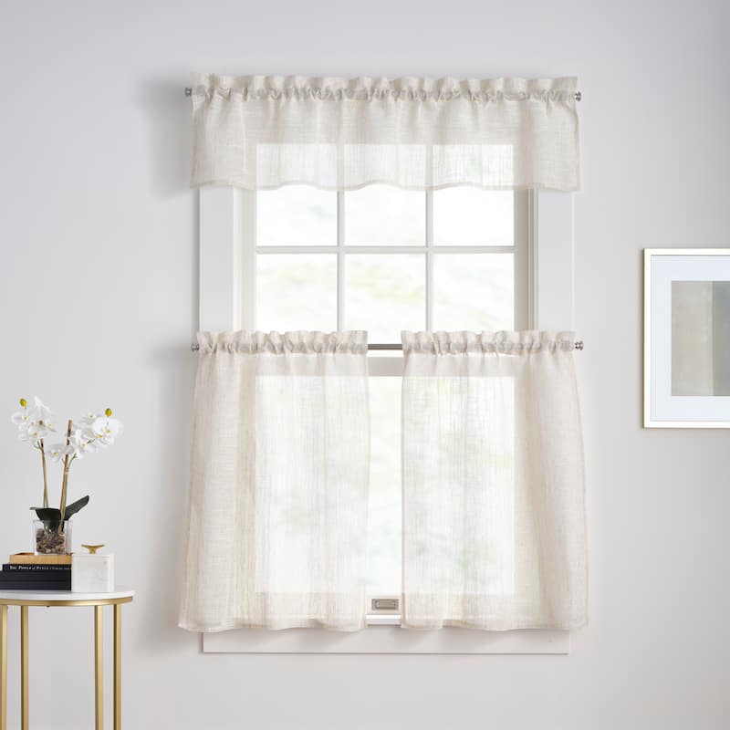 DKNY Classic Linen Valance, Swag, and Tier Pair Curtain Collection