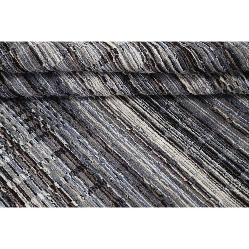 Geometric Modern Moroccan Oriental Wool Area Rug Handmade Carpet - 4'10" x 7'11"