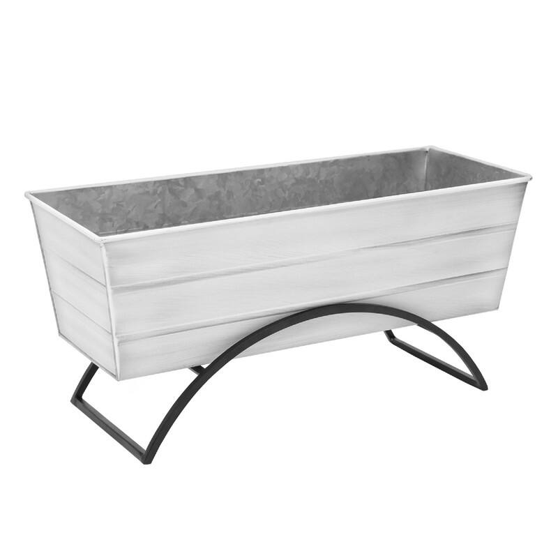 Achla Designs Odette Stand Medium Flower Box Planter, 24 Inch Wide - White