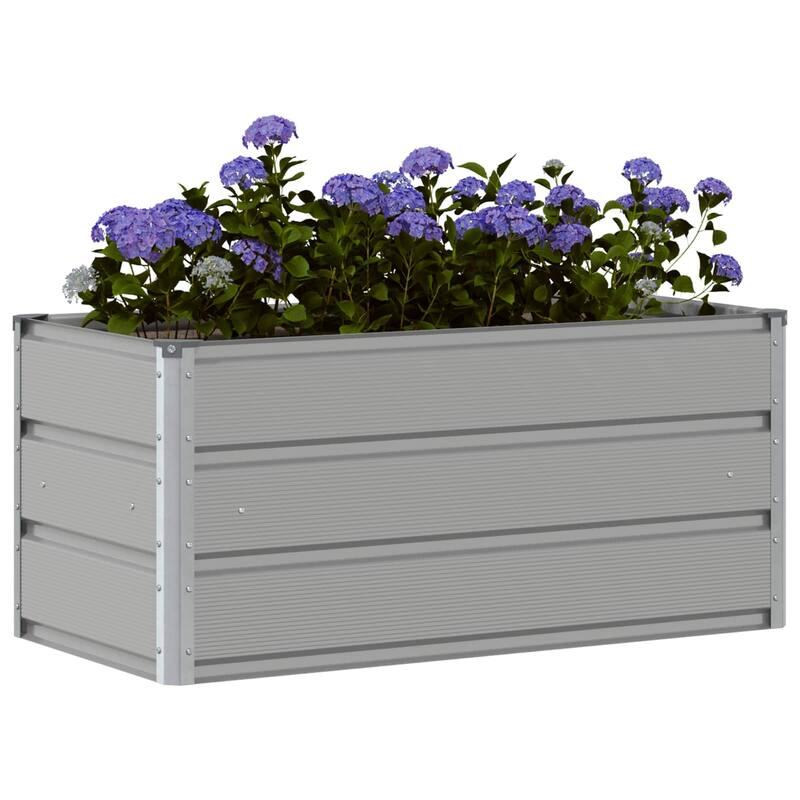 vidaXL Planter in Galvanised Steel - 39.37 x 19.69 x 17.72