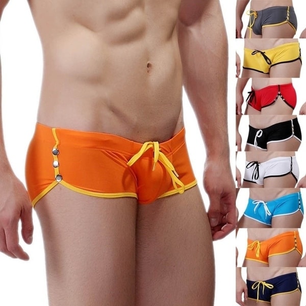 Men's Underwear Network Will Men's Swimming Trunks Hot Springs with Buckle Small Boxer Swimming Trunks. Opens flyout.