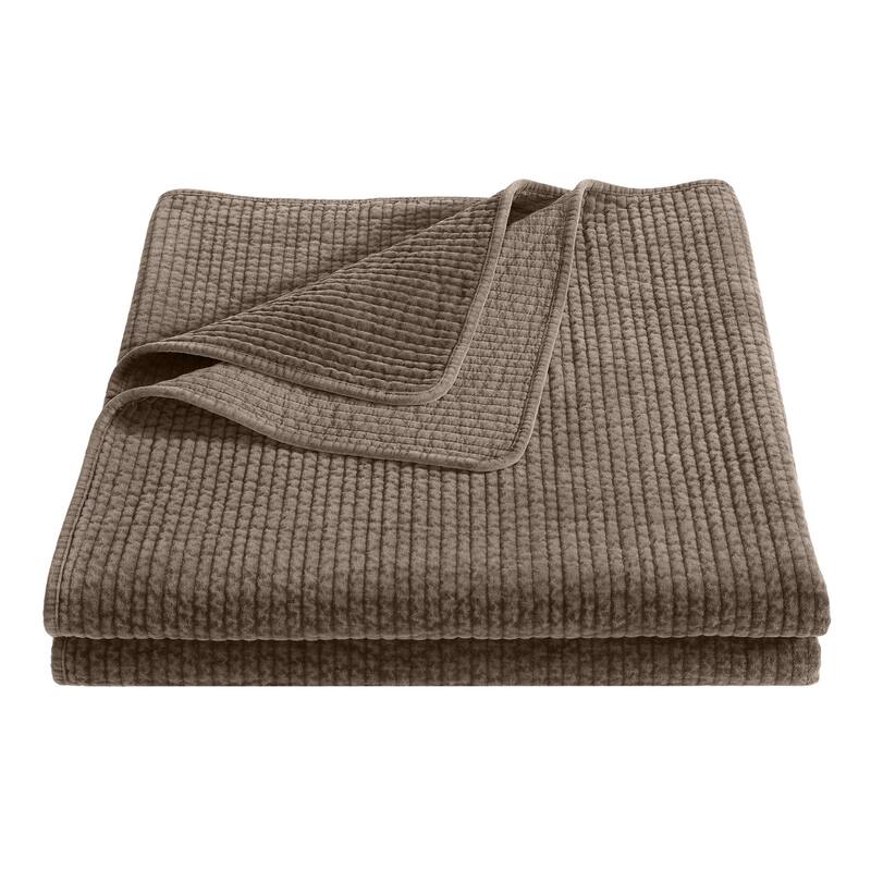 HiEnd Accents Stonewashed Cotton Velvet Traditional Bedding 3 Piece Quilt Set with Pillow Shams