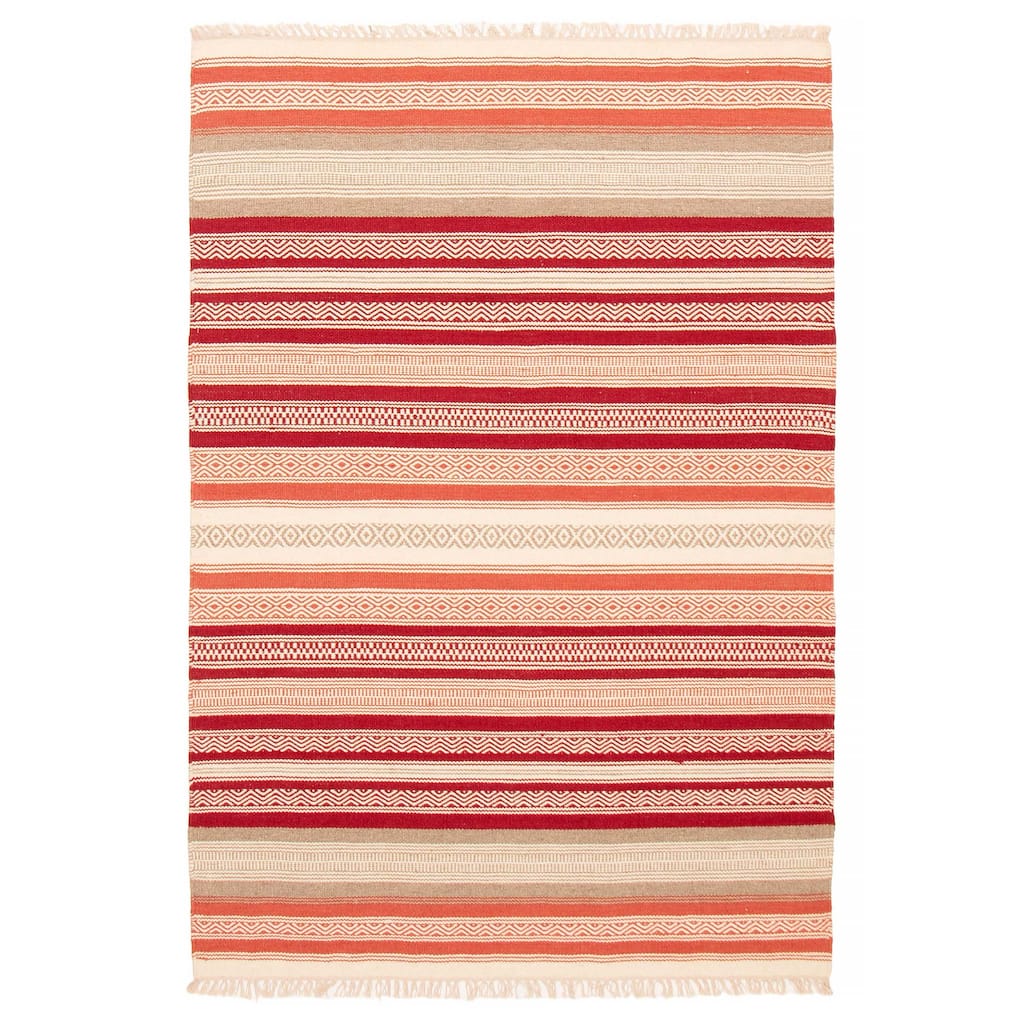 Boho Red Kilim 5'1" x 7'5" - 5'1 x 7'5