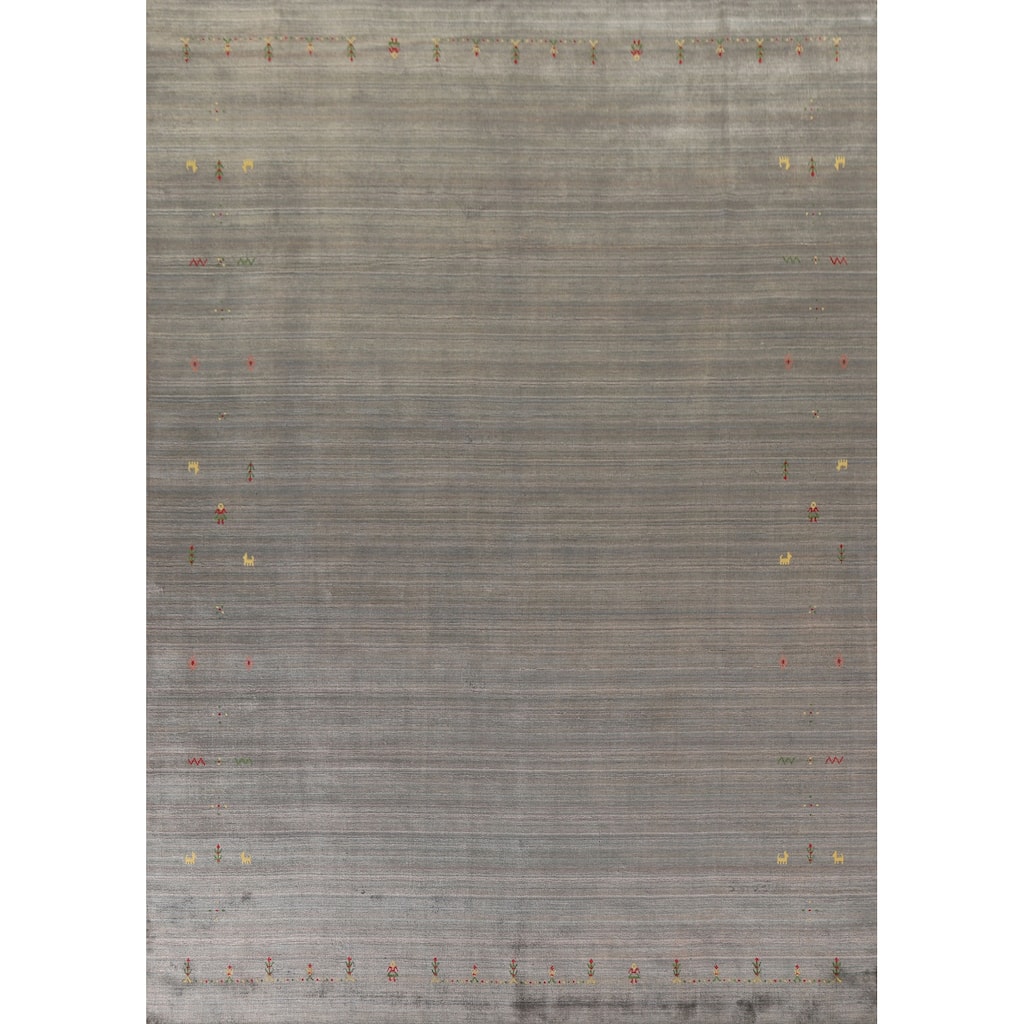 Gabbeh Area Rug Handmade Bedroom Wool Carpet - 8'9"x 11'8"