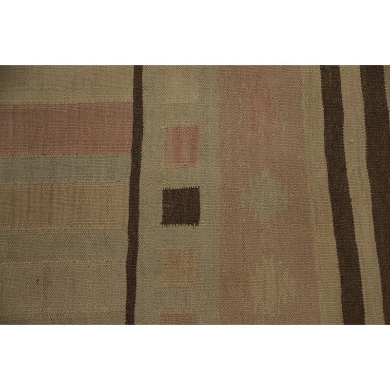 Hand Woven Oriental 100% Wool Carpet Southwestern Tribal Multi-Colored Kilim Area Rug - 8' 10'' X 6' 0''