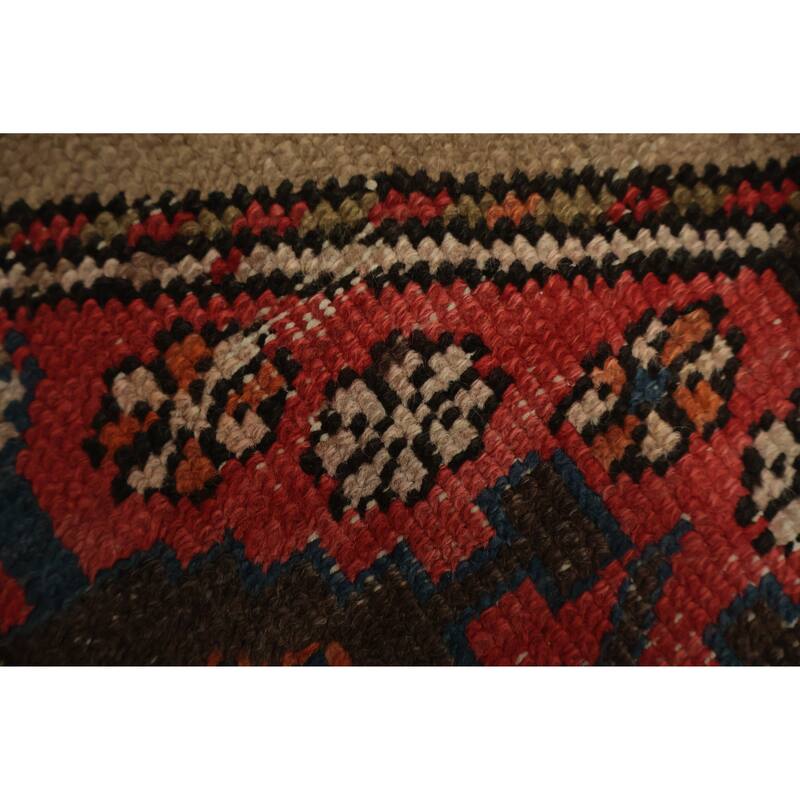 Hand Knotted Oriental 100% Wool Carpet Traditional Geometric Beige & Ivories Sarab Runner Rug - 12' 6'' X 2' 9''