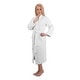 preview thumbnail 7 of 6, Classic White Turkish Cotton Belted Kimono Terry Cloth Bathrobe with 2 Pockets