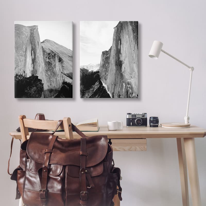 Stupell Monochrome Yosemite Cliffs Canvas Wall Art Design By Gemma Bardot (Set of 2)