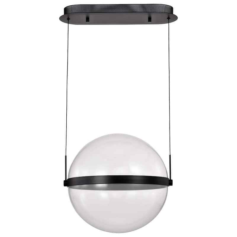 Arvada 16 Inch LED Pendant Matte Black Silk Screened Acrylic Lens - Matte Black
