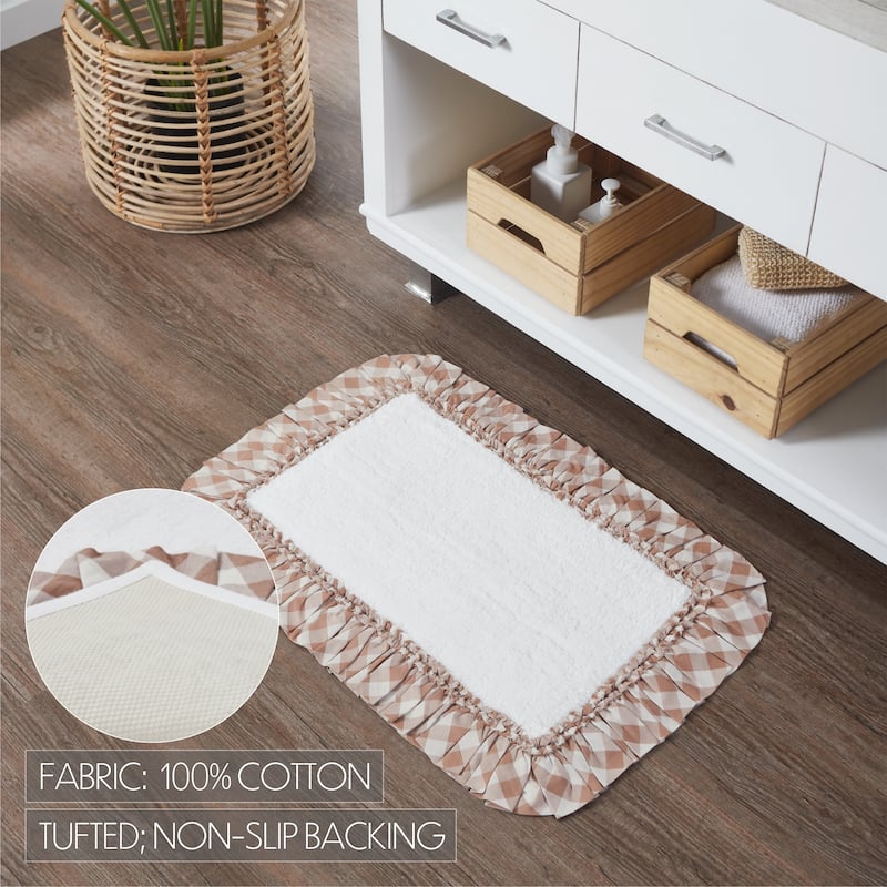 Annie Buffalo Portabella Check Bathmat 20x30 - 20x30 - Brown