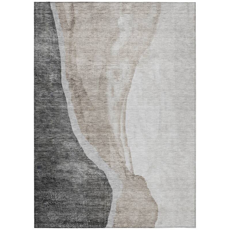 HomeRoots Abstract Transitional Rectangle Outdoor Rug