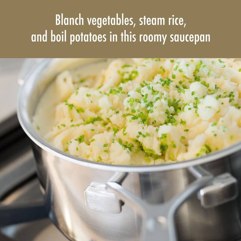 Demeyere Industry 5-Ply 4-qt Stainless Steel Saucepan with Handle Helper