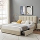 preview thumbnail 55 of 123, Javlergo Bed Frame with Storage Drawers Upholstered Platform Bed Frame with Adjustable Headboard