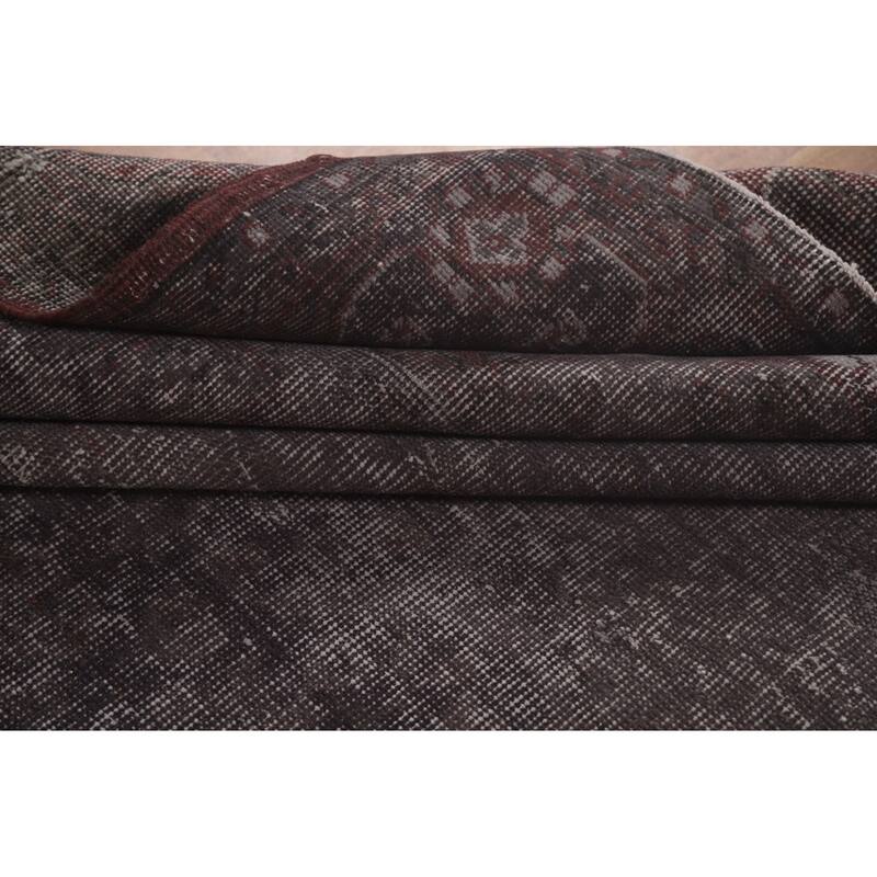 Over-Dyed Anatolian Turkish Vintage Area Rug Handmade Wool Carpet - 7'3" x 10'8"