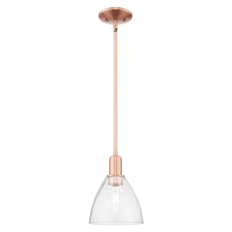 Innovations Lighting Endless Possibilities Arcadia - Bristol - 1 Light 8" Stem Hung Mini Pendant - Antique Copper/Seedy