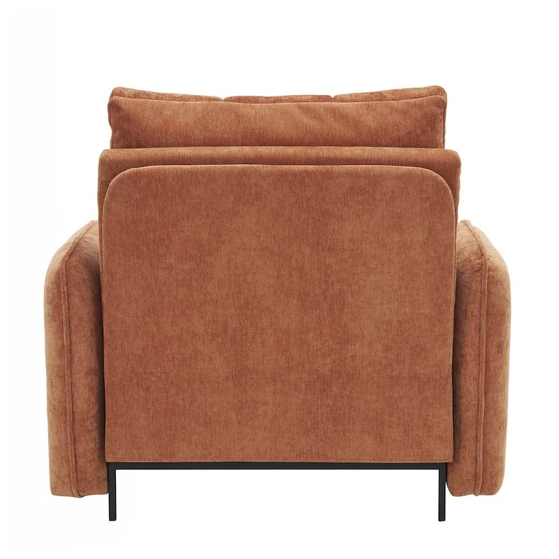 3-in-1 Chenille Accent Chair Convertible Sleeper Sofa Bed, 80" Extra Long Pull-out Chair Bed with USB and Type-C Ports