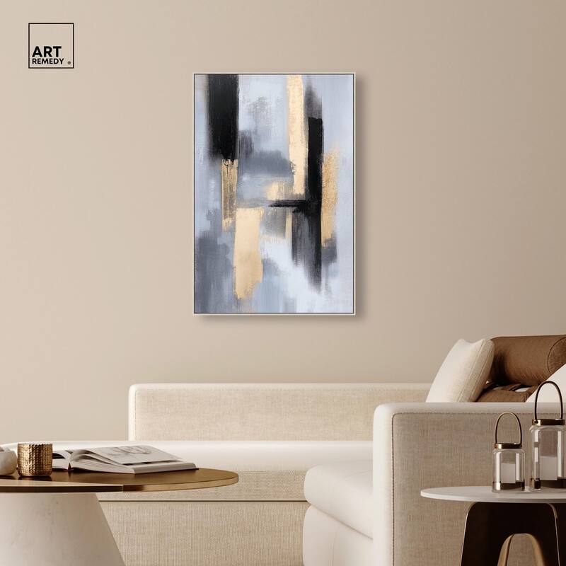 Onyx and Aureolin I Canvas by Art Remedy