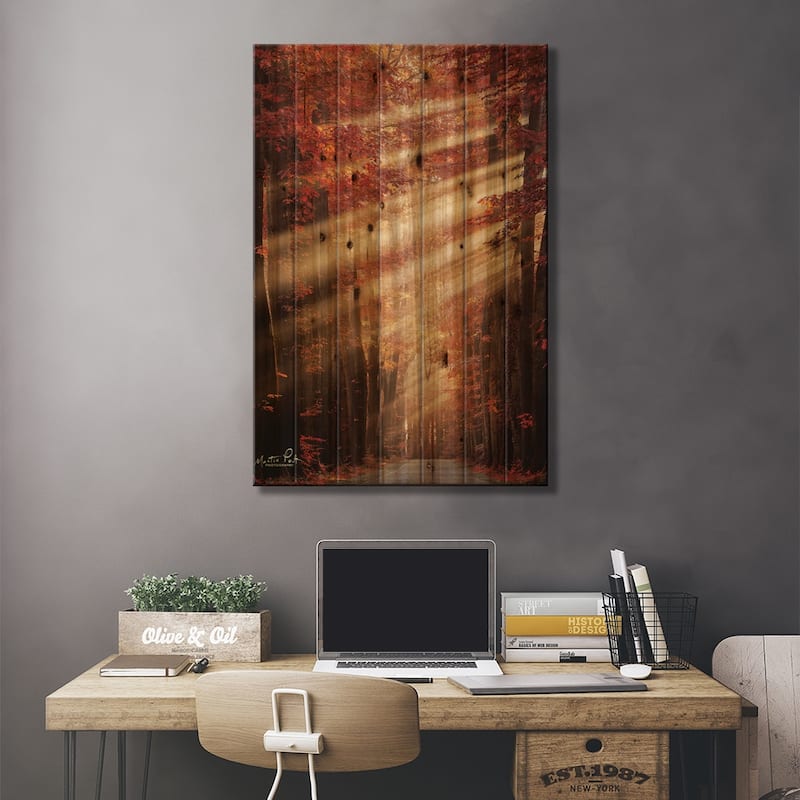 Ladies in Red Print On Wood by Martin Podt - Multi-Color